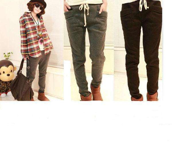 Leisure Fleece Pants With Drawstring & Pocket  Size : 30/32  (Available in Black Only)